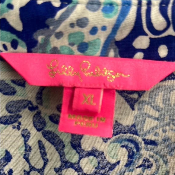 Lilly Pulitzer Blue Paisley Women's Top - Picture 2 of 4